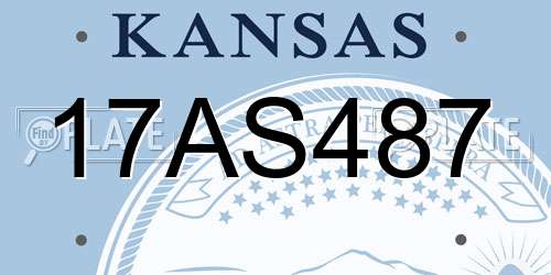 17AS487 Kansas License Plate