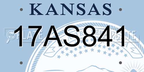 17AS841 Kansas License Plate