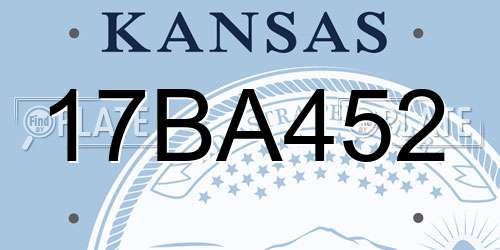 17BA452 Kansas License Plate