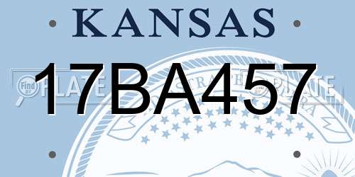 17BA457 Kansas License Plate