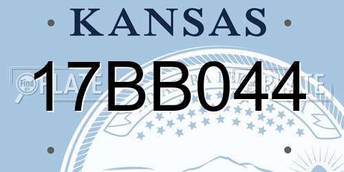 17BB044 Kansas License Plate