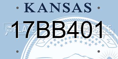 17BB401 Kansas License Plate