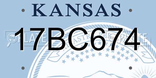 17BC674 Kansas License Plate