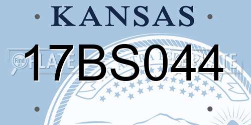 17BS044 Kansas License Plate