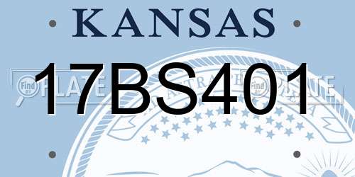 17BS401 Kansas License Plate