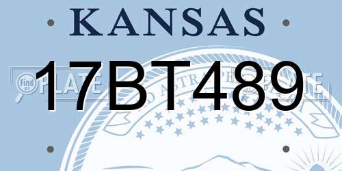 17BT489 Kansas License Plate