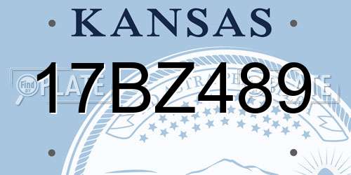 17BZ489 Kansas License Plate