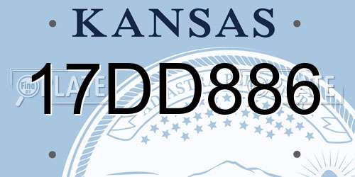 17DD886 Kansas License Plate