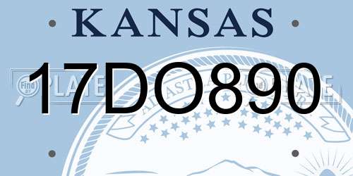 17DO890 Kansas License Plate