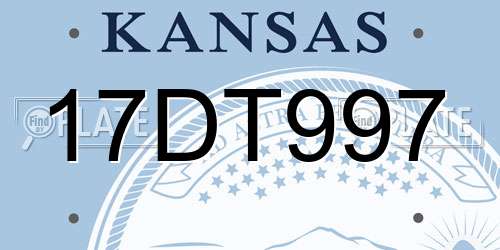 17DT997 Kansas License Plate