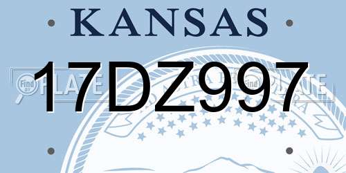 17DZ997 Kansas License Plate