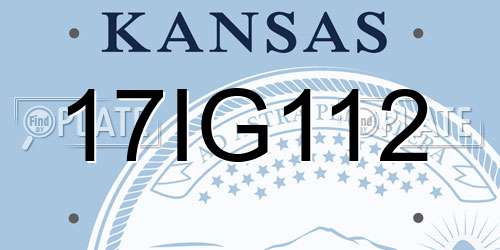 17IG112 Kansas License Plate