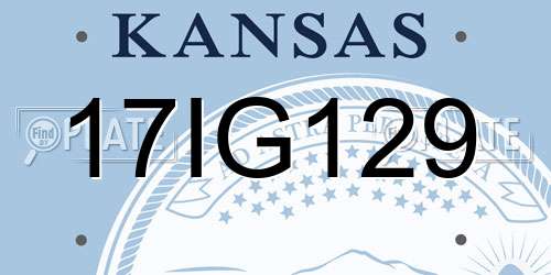 17IG129 Kansas License Plate
