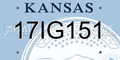 17IG151 Kansas License Plate