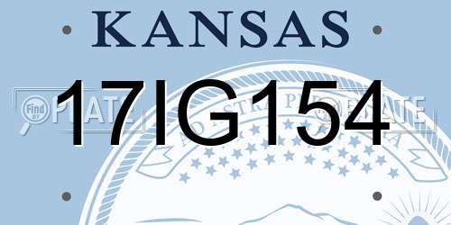 17IG154 Kansas License Plate