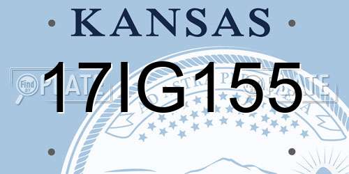 17IG155 Kansas License Plate