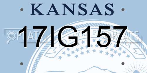 17IG157 Kansas License Plate