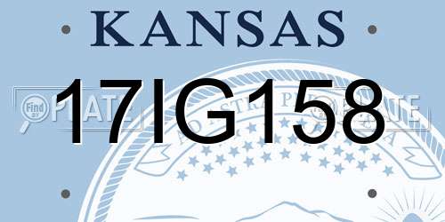 17IG158 Kansas License Plate