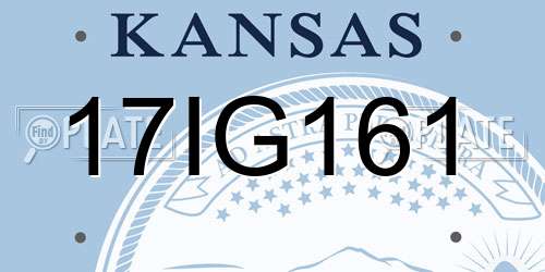17IG161 Kansas License Plate