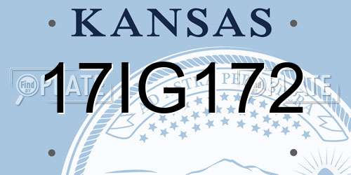 17IG172 Kansas License Plate