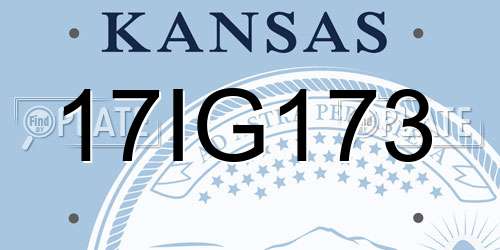 17IG173 Kansas License Plate