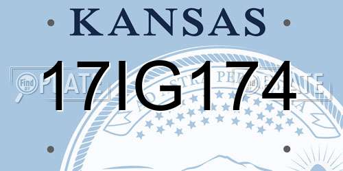 17IG174 Kansas License Plate
