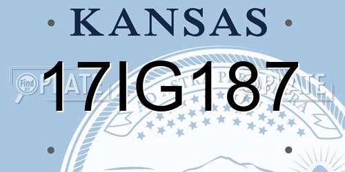 17IG187 Kansas License Plate