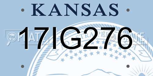 17IG276 Kansas License Plate