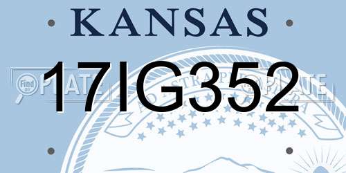 17IG352 Kansas License Plate
