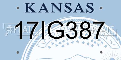 17IG387 Kansas License Plate