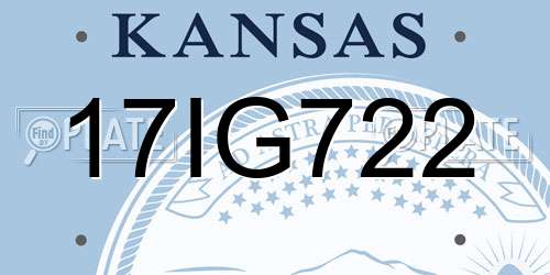 17IG722 Kansas License Plate