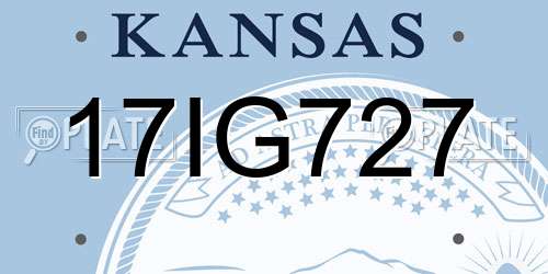 17IG727 Kansas License Plate