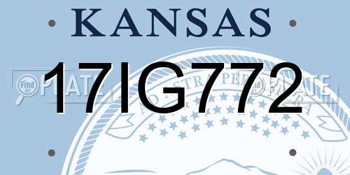 17IG772 Kansas License Plate