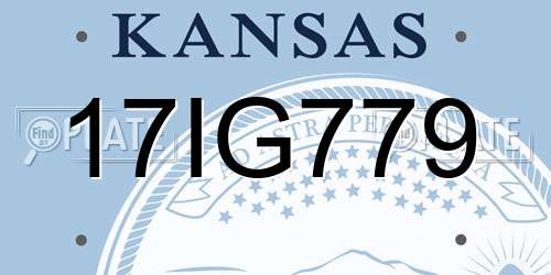 17IG779 Kansas License Plate