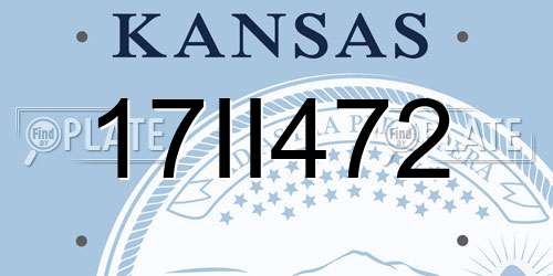 17II472 Kansas License Plate