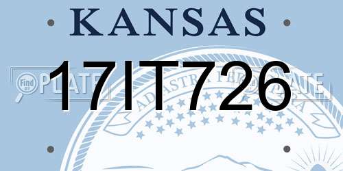 17IT726 Kansas License Plate