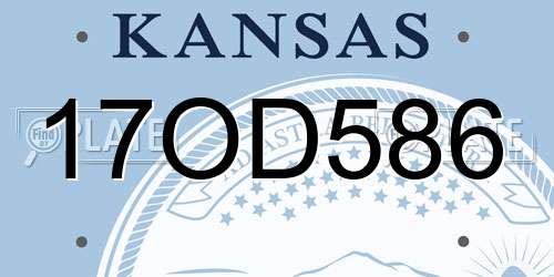 17OD586 Kansas License Plate