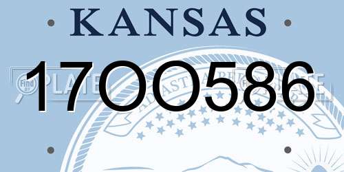 17OO586 Kansas License Plate
