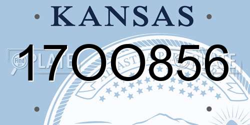 17OO856 Kansas License Plate