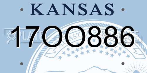 17OO886 Kansas License Plate