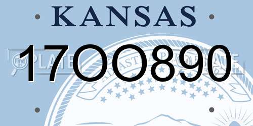 17OO890 Kansas License Plate