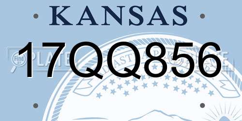 17QQ856 Kansas License Plate