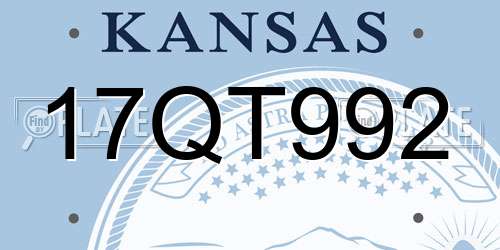 17QT992 Kansas License Plate