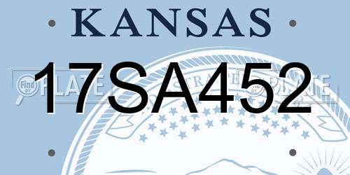 17SA452 Kansas License Plate