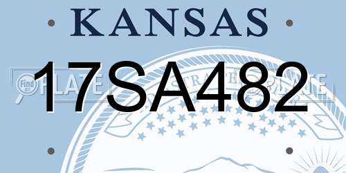 17SA482 Kansas License Plate