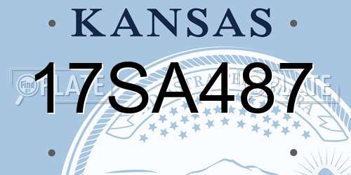 17SA487 Kansas License Plate
