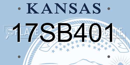 17SB401 Kansas License Plate