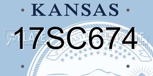 17SC674 Kansas License Plate