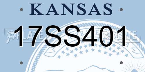 17SS401 Kansas License Plate