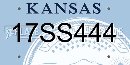 17SS444 Kansas License Plate